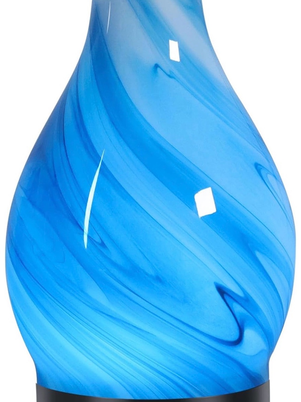Blue Swirl Glass Table Lamp - Unbranded